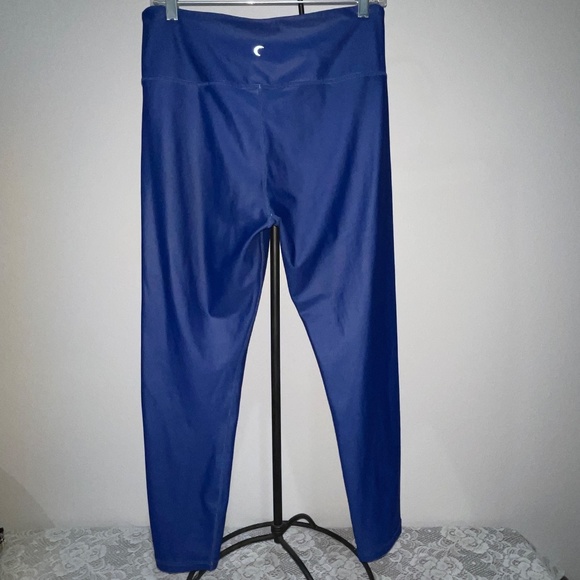 ZYIA Blue Metallic Light n Tight Hi-Rise 7/8 24" Inseam Leggings 14-16 Sparkly - Picture 4 of 7